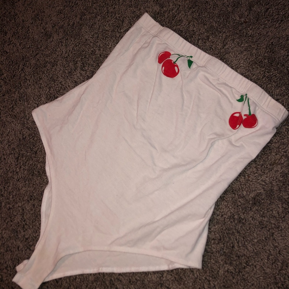 ✨white body suit w/ cherry nipple covers✨
